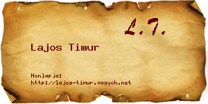 Lajos Timur névjegykártya